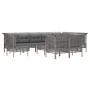11-teiliges Gartenmöbel-Set und graue synthetische Rattankissen von vidaXL, Gartensets - Ref: Foro24-3187583, Preis: 631,18 €...