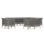 Garden furniture set 11 pieces and gray synthetic rattan cushions by vidaXL, Garden sets - Ref: Foro24-3187587, Price: 747,21...