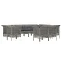 Garden furniture set 11 pieces and gray synthetic rattan cushions by vidaXL, Garden sets - Ref: Foro24-3187587, Price: 747,21...