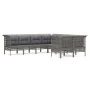 8-piece garden furniture set and gray synthetic rattan cushions by vidaXL, Garden sets - Ref: Foro24-3187592, Price: 480,53 €...