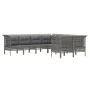 8-piece garden furniture set and gray synthetic rattan cushions by vidaXL, Garden sets - Ref: Foro24-3187592, Price: 480,53 €...