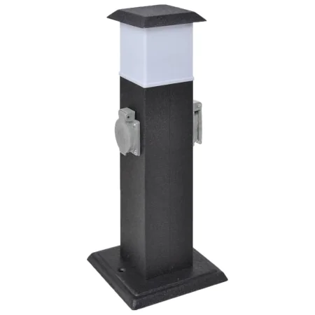 Column with sockets and black garden lamp by vidaXL, wall sockets - Ref: Foro24-41235, Price: 38,64 €, Discount: %