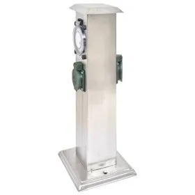 Edelstahlsäule mit Stecker und Zeitschaltuhr für den Garten von vidaXL, Steckdosen - Ref: Foro24-41237, Preis: 54,05 €, Rabat...