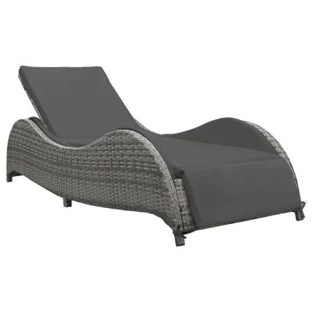 Lounger with anthracite gray synthetic rattan cushion by vidaXL, Outdoor beds - Ref: Foro24-49494, Price: 273,45 €, Discount: %