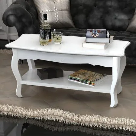 White 2-level MDF coffee table by vidaXL, Coffee table - Ref: Foro24-60629, Price: 138,28 €, Discount: %