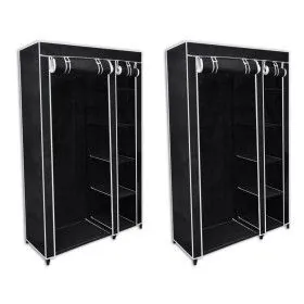 Stoffschränke 2 Einheiten schwarz von vidaXL, Kleiderschränke - Ref: Foro24-60720, Preis: 79,85 €, Rabatt: %