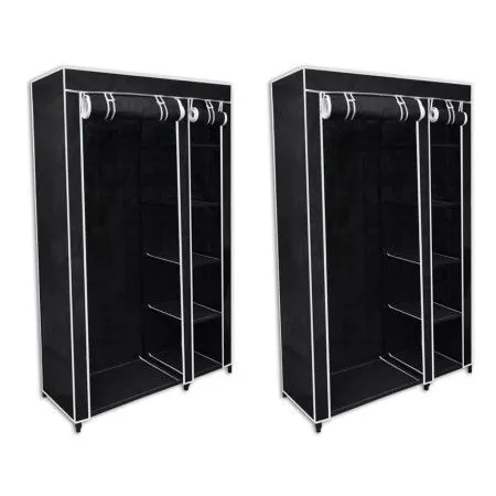Stoffschränke 2 Einheiten schwarz von vidaXL, Kleiderschränke - Ref: Foro24-60720, Preis: 79,79 €, Rabatt: %
