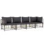 Gartenmöbel-Set 4-teilig und anthrazitfarbene PE-Rattan-Kissen von vidaXL, Outdoor-Sofas - Ref: Foro24-3186699, Preis: 325,30...