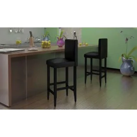 Bar stools 6 units black artificial leather by vidaXL, Kitchen stools - Ref: Foro24-160716, Price: 598,87 €, Discount: %
