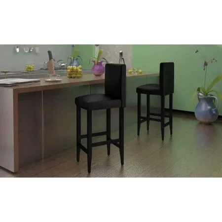 Bar stools 6 units black artificial leather by vidaXL, Kitchen stools - Ref: Foro24-160716, Price: 598,87 €, Discount: %