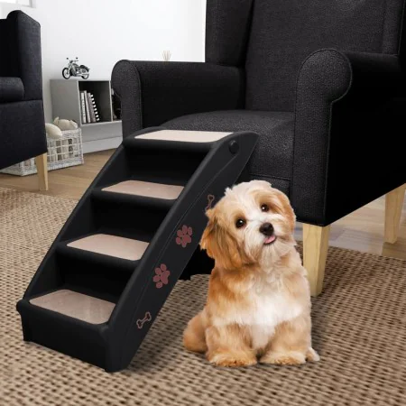 Folding dog ladder black 62x40x49.5 cm by vidaXL, Pet Steps and Ramps - Ref: Foro24-170985, Price: 58,61 €, Discount: %