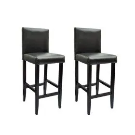 Taburetes de cocina 2 unidades cuero sintético negro de vidaXL, Taburetes de cocina - Ref: Foro24-240071, Precio: 204,80 €, D...
