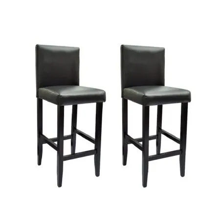 Kitchen stools 2 units black synthetic leather by vidaXL, Kitchen stools - Ref: Foro24-240071, Price: 205,12 €, Discount: %