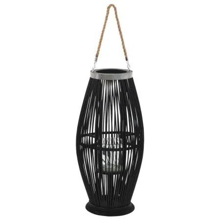 Portavelas colgante bambú negro 60 cm de vidaXL, Candelabros - Ref: Foro24-246813, Precio: 53,39 €, Descuento: %