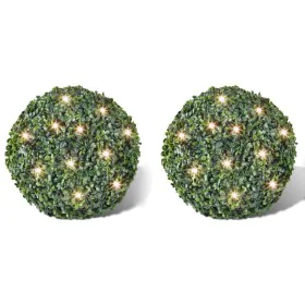 Hoja Artificial Bola de poda 35 cm Con cuerda de LED solar 2 piezas de vidaXL, Luces de Navidad - Ref: Foro24-270058, Precio:...