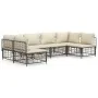 Gartenmöbel-Set 6-teilig anthrazitfarbene Kissen PE-Rattan von vidaXL, Outdoor-Sofas - Ref: Foro24-3186786, Preis: 498,02 €, ...