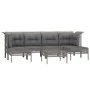 7-piece garden furniture set with gray synthetic rattan cushions by vidaXL, Garden sets - Ref: Foro24-3187553, Price: 371,98 ...