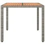 Gray PE rattan garden table with solid acacia wood surface by vidaXL, Garden tables - Ref: Foro24-319549, Price: 92,37 €, Dis...