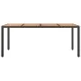 Black PE rattan garden table with solid acacia wood surface by vidaXL, Garden tables - Ref: Foro24-319554, Price: 184,44 €, D...