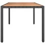 Black PE rattan garden table with solid acacia wood surface by vidaXL, Garden tables - Ref: Foro24-319554, Price: 184,44 €, D...