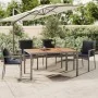 Mesa de jardín ratán PE gris y superficie madera maciza acacia de vidaXL, Mesas de jardín - Ref: Foro24-319552, Precio: 148,1...