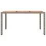 Mesa de jardín ratán PE gris y superficie madera maciza acacia de vidaXL, Mesas de jardín - Ref: Foro24-319552, Precio: 148,1...
