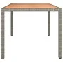 Mesa de jardín ratán PE gris y superficie madera maciza acacia de vidaXL, Mesas de jardín - Ref: Foro24-319552, Precio: 148,1...