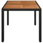 Mesa de jardín superficie de madera ratán PE negro 90x90x75 cm de vidaXL, Mesas de jardín - Ref: Foro24-319897, Precio: 155,5...