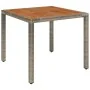 Garden table with gray PE rattan wood surface 90x90x75 cm by vidaXL, Garden tables - Ref: Foro24-319898, Price: 118,23 €, Dis...