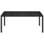 Mesa de jardín superficie de vidrio ratán PE negro 190x90x75 cm de vidaXL, Mesas de jardín - Ref: Foro24-319903, Precio: 225,...
