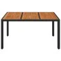 Garden table black PE rattan wooden surface 150x90x75 cm by vidaXL, Garden tables - Ref: Foro24-319901, Price: 190,94 €, Disc...