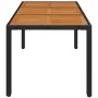 Gartentisch aus schwarzem PE-Rattan, Holzoberfläche 150 x 90 x 75 cm von vidaXL, Gartentische - Ref: Foro24-319901, Preis: 19...