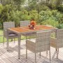 Mesa de jardín superficie de madera ratán PE gris 150x90x75 cm de vidaXL, Mesas de jardín - Ref: Foro24-319902, Precio: 161,8...