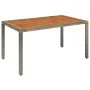 Garden table with gray PE rattan wood surface 150x90x75 cm by vidaXL, Garden tables - Ref: Foro24-319902, Price: 159,04 €, Di...