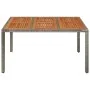 Garden table with gray PE rattan wood surface 150x90x75 cm by vidaXL, Garden tables - Ref: Foro24-319902, Price: 159,04 €, Di...