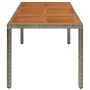Garden table with gray PE rattan wood surface 150x90x75 cm by vidaXL, Garden tables - Ref: Foro24-319902, Price: 159,04 €, Di...