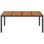Garden table black PE rattan wooden surface 190x90x75 cm by vidaXL, Garden tables - Ref: Foro24-319905, Price: 183,53 €, Disc...