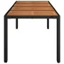 Garden table black PE rattan wooden surface 190x90x75 cm by vidaXL, Garden tables - Ref: Foro24-319905, Price: 183,53 €, Disc...