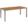 Gartentisch aus grauem PE-Rattan mit Holzoberfläche 190 x 90 x 75 cm von vidaXL, Gartentische - Ref: Foro24-319906, Preis: 18...