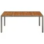Gartentisch aus grauem PE-Rattan mit Holzoberfläche 190 x 90 x 75 cm von vidaXL, Gartentische - Ref: Foro24-319906, Preis: 18...