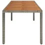 Gartentisch aus grauem PE-Rattan mit Holzoberfläche 190 x 90 x 75 cm von vidaXL, Gartentische - Ref: Foro24-319906, Preis: 18...