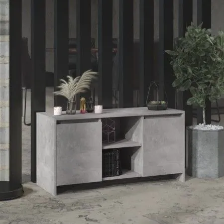 Concrete gray plywood TV cabinet 102x37.5x52.5cm by vidaXL, TV Furniture - Ref: Foro24-809795, Price: 66,19 €, Discount: %