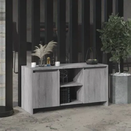 TV stand made of Sonoma gray engineered wood 102x37.5x52.5 cm by vidaXL, TV Furniture - Ref: Foro24-813021, Price: 74,03 €, D...