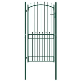 Fence gate with green steel spikes 100x200 cm by vidaXL, garden gates - Ref: Foro24-146397, Price: 219,53 €, Discount: %