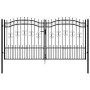 Black coated steel spear point fence gate 305x198cm by vidaXL, garden gates - Ref: Foro24-151097, Price: 454,13 €, Discount: %