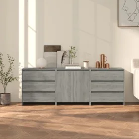 Sonoma Gray Manufactured Wood 3-Piece Sideboard by vidaXL, Sideboards - Ref: Foro24-3098071, Price: 236,95 €, Discount: %