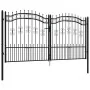 Black coated steel spear point fence gate 305x198cm by vidaXL, garden gates - Ref: Foro24-151097, Price: 454,13 €, Discount: %