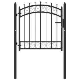 Fence gate with black steel spikes 100x100 cm by vidaXL, garden gates - Ref: Foro24-146378, Price: 139,09 €, Discount: %