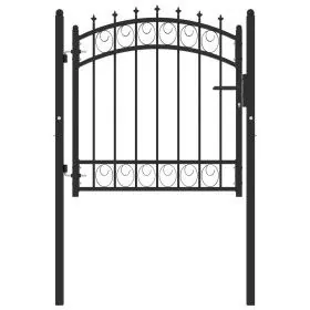 Zauntor mit schwarzen Stahlspitzen 100x100 cm von vidaXL, Gartentore - Ref: Foro24-146378, Preis: 139,09 €, Rabatt: %