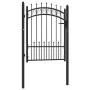 Puerta de valla con picos acero negro 100x125 cm de vidaXL, Puertas de jardín - Ref: Foro24-146389, Precio: 154,19 €, Descuen...